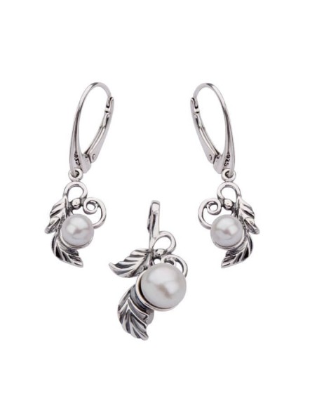 Set of silver earrings, pendant KPL 1563 Pearls