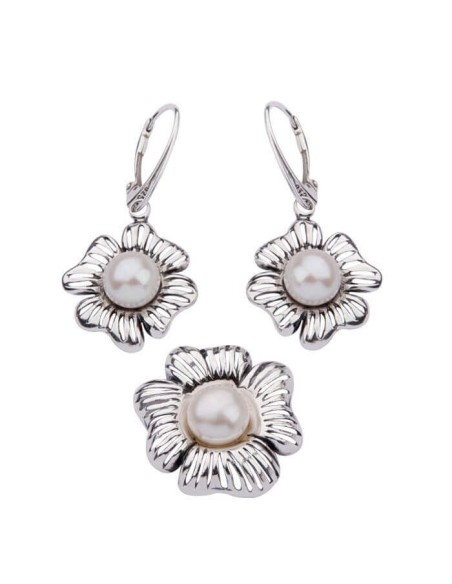 Silver earrings with pearl K 1565