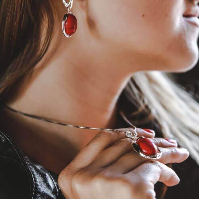 Srebrne kolczyki K 1733 Kocie Oko|Polcaratdesign.pl Biżuteria