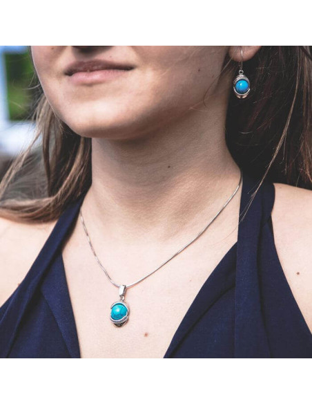 Silver earrings K 1805 Turquoise