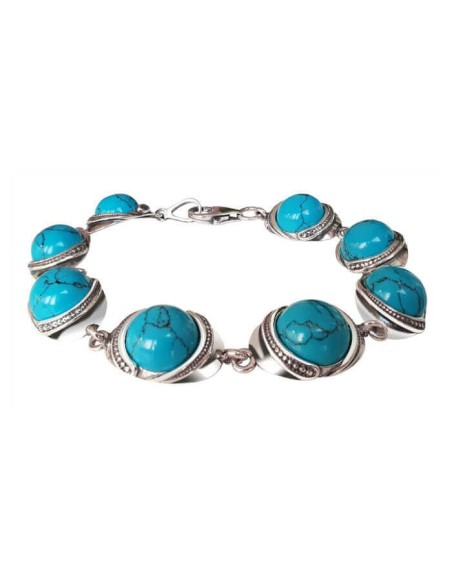 Bracelet with turquoise oxidized silver L 1805 turquoise