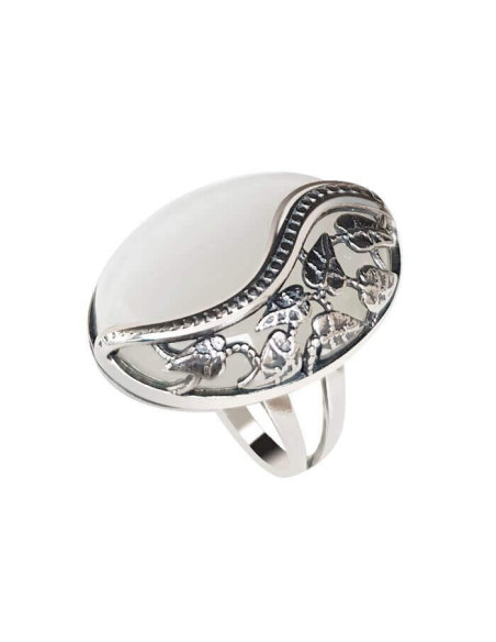 Silver oxidized ring PK 1716 cat's eye