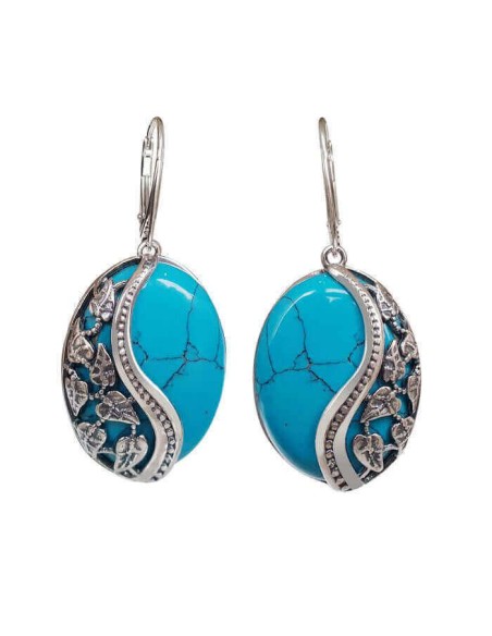 Earrings with turquoise oxidized silver K 1716 turquoise Earrings with turquoise oxidized silver K 1716 turquoise