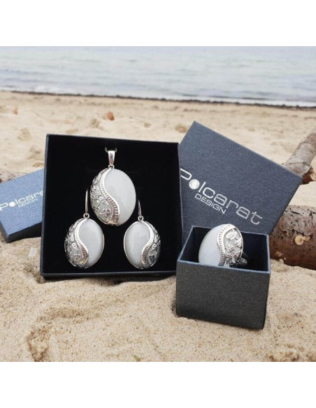 Earrings with stone Cat's eye oxidized silver K 1716 Cat's eye Earrings with stone Cat's eye oxidized silver K 1716 Cat's eye