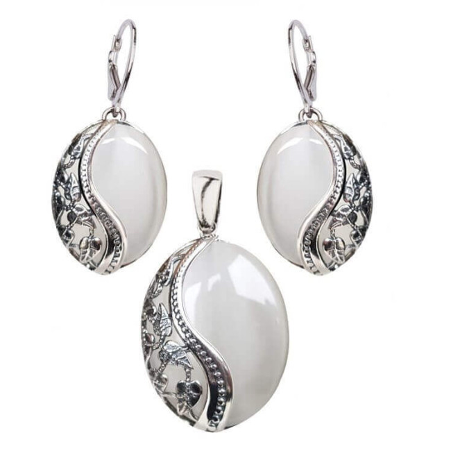 Silver oxidized ring PK 1716 cat's eye