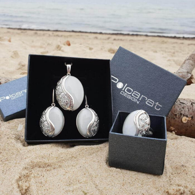 Silver oxidized ring PK 1716 cat's eye