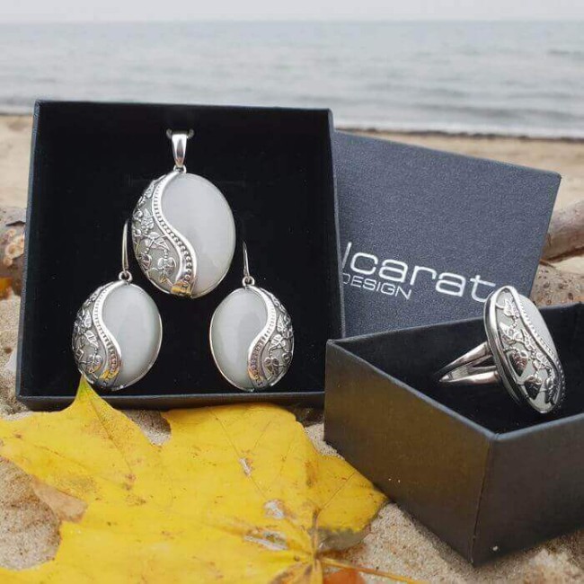 Silver oxidized ring with onyx PK 1716 onyx