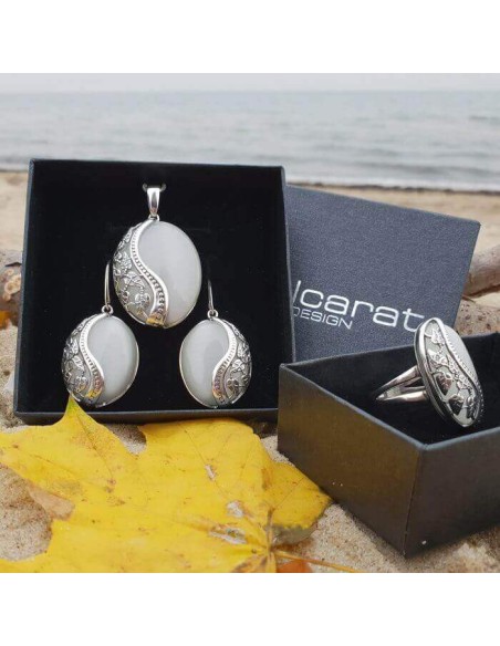 Silver oxidized ring with onyx PK 1716 onyx