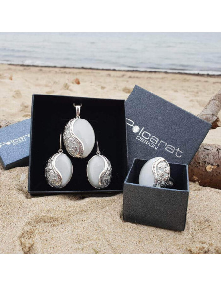 Malachite earrings oxidized silver K3 1716 malachite