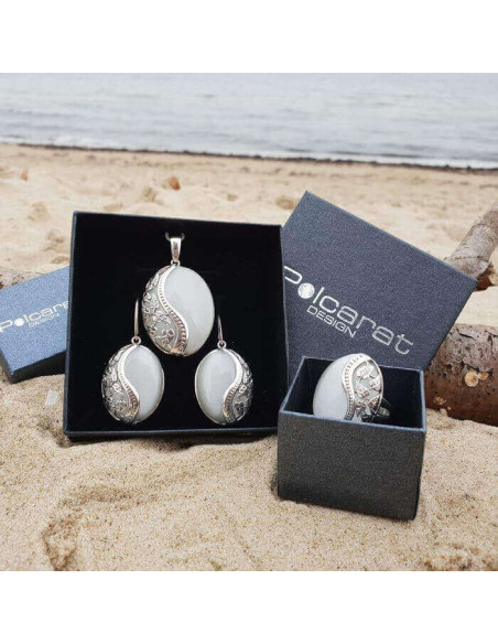 Kolczyki z malachitem oksydowane srebro K 1716 malachit|Polcaratdesign.pl Biżuteria