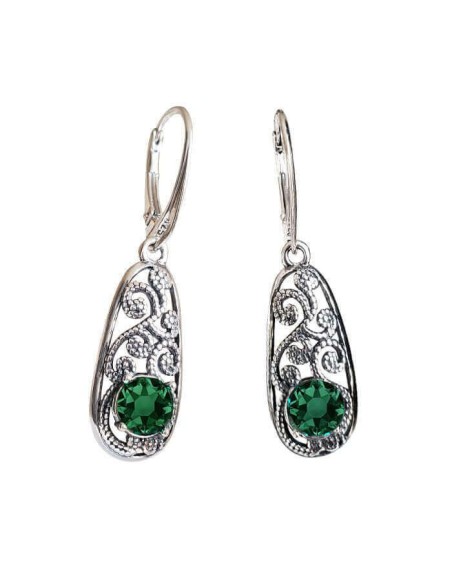 Srebrne kolczyki z kryształami K 2068|Polcaratdesign.pl Biżuteria