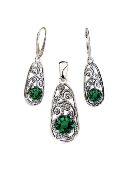 Srebrne kolczyki z kryształami K 2068|Polcaratdesign.pl Biżuteria