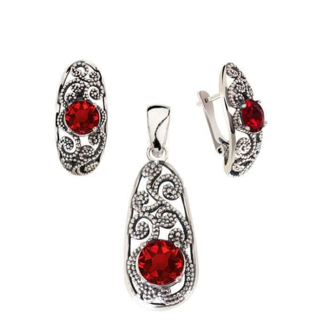 Silver earrings with Swarovski crystals K3 2068