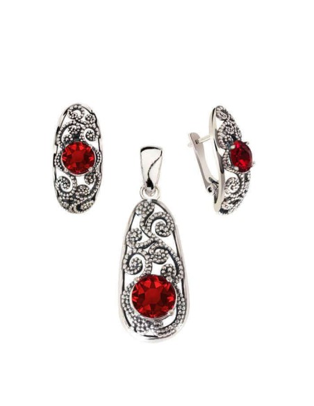Silver earrings with Swarovski crystals K3 2068