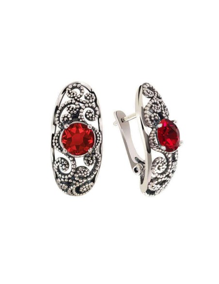 Silver earrings with Swarovski crystals K3 2068