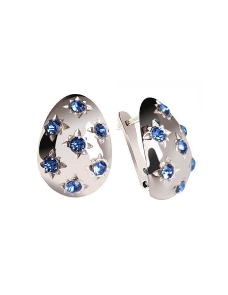 Srebrne kolczyki z kryształami Swarovski K3 1928|Polcaratdesign.pl Biżuteria