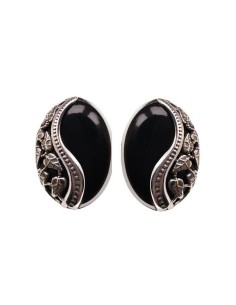 Onyx Earrings Oxidized Silver K3 1716 Onyx
