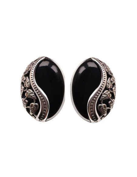 Onyx Earrings Oxidized Silver K3 1716 Onyx
