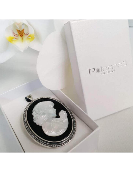 Wisiorek Broszka srebro Kamea WB 968|Polcaratdesign.pl Biżuteria