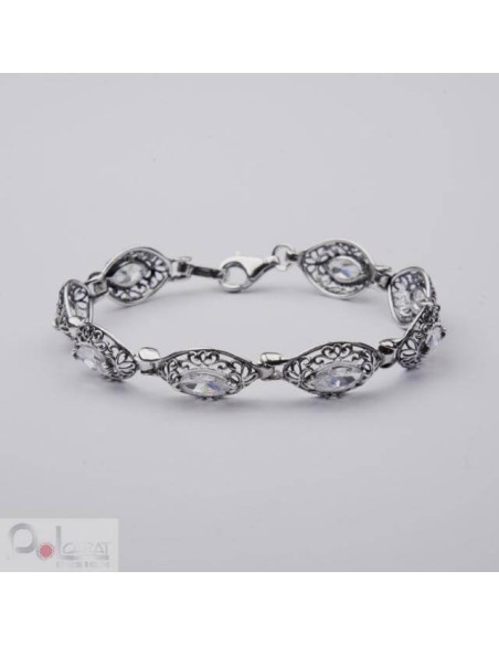 Srebrna bransoletka z cyrkoniami L 1576