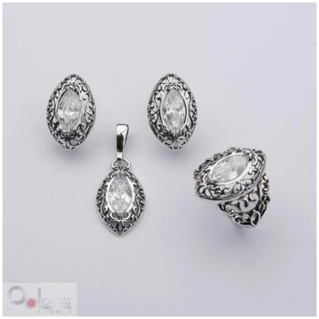 Srebrna bransoletka z cyrkoniami L 1576|Polcaratdesign.pl Biżuteria