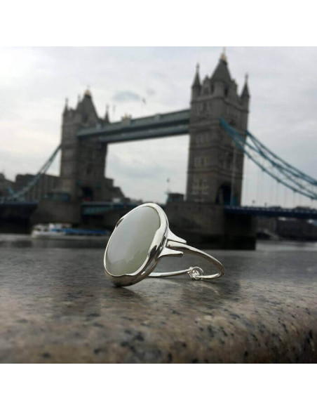 Silver bracelet R 1733 cat's eye