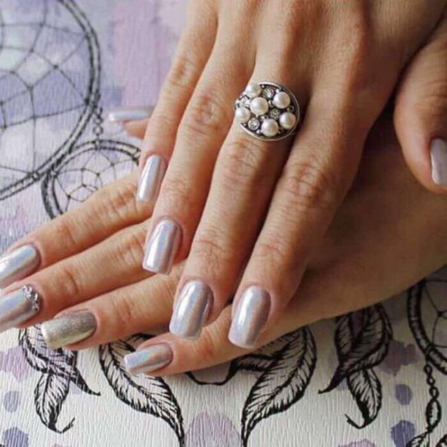 Silver ring with pearls and Swarovski crystals PK 1959