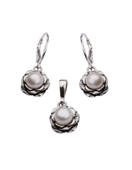 Silver set with pearls KPL 761 White Pearl