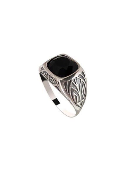 Silver signet ring decorated with Swarovski crystal PB 353