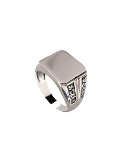 Silver signet ring with ornament PB 368