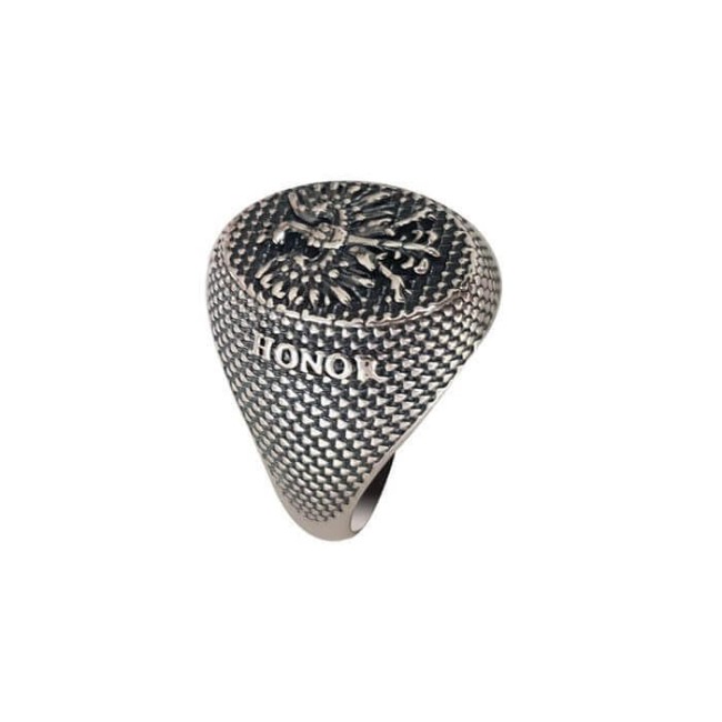 Silver signet ring Eagle PB 402