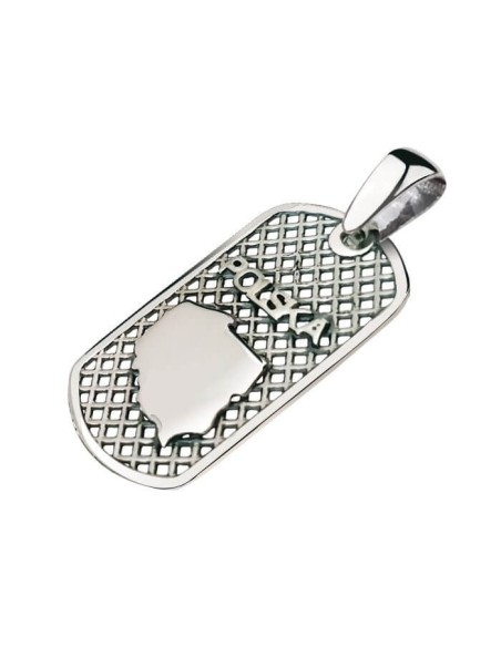 Silver pendant POLAND contour dog tag W 1283