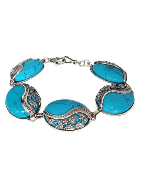 Silver bracelet with turquoise L 1716 turquoise