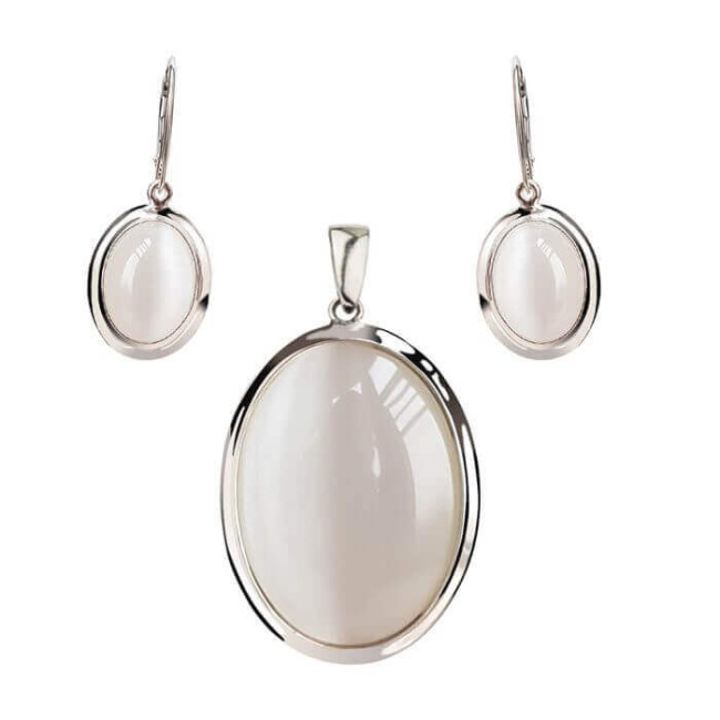 Silver Cat Eye Earrings K 585 Cat Eye