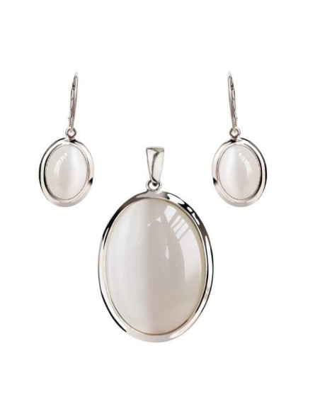 Silver Cat Eye Earrings K 585 Cat Eye