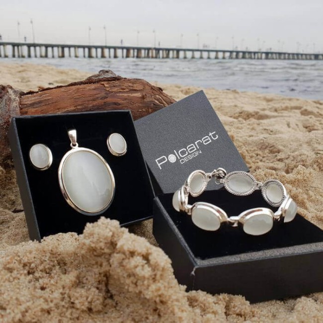 Silver Cat Eye Bracelet L 585 Cat Eye