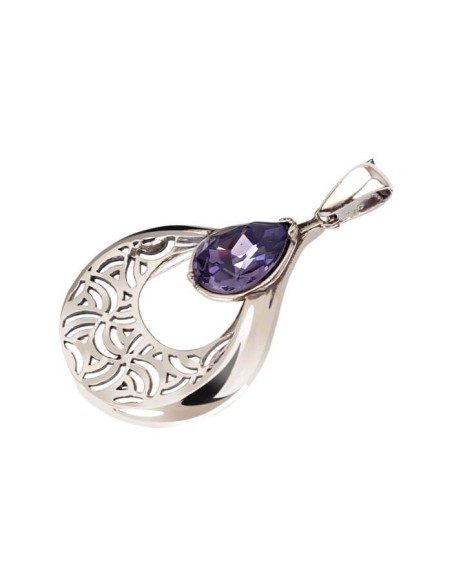 Silver oxidized pendant with Swarovski crystal W 1948