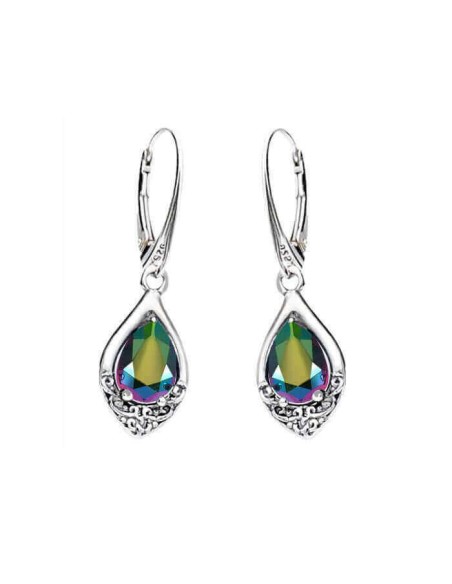 Srebrne oksydowane kolczyki z kryształami K 2030|Polcaratdesign.pl Biżuteria