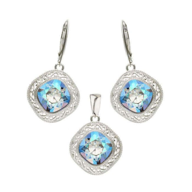 Silver earrings Swarovski Elements K 1893
