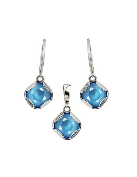 Silver set (earrings and pendant) with Swarovski crystals KPL 2048
