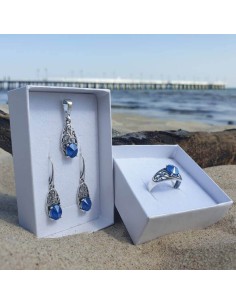 Oxidized silver earrings with K 2050 crystals 2