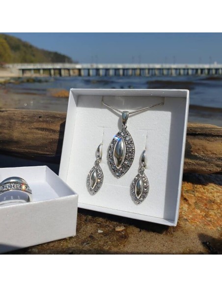 Silver pendant with cubic zirconia W 1826 Polcarat Design