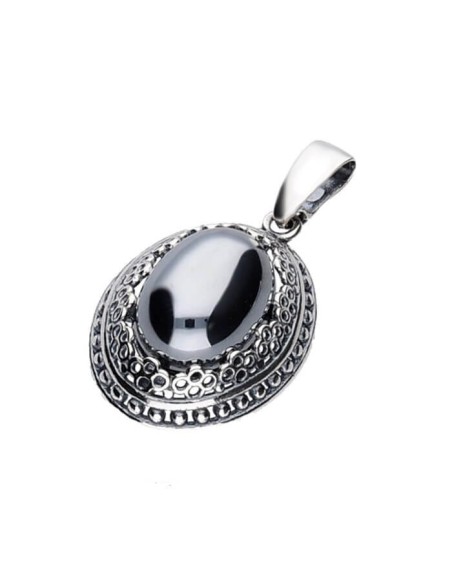 Srebrny oksydowany wisiorek z krzemem W 2023 krzem|Polcaratdesign.pl Biżuteria