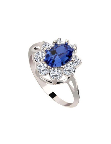 Silver ring decorated with zircons PK 1627