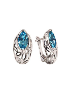 Swarovski K3 1948 Aquamarine Silver Crystal Earrings