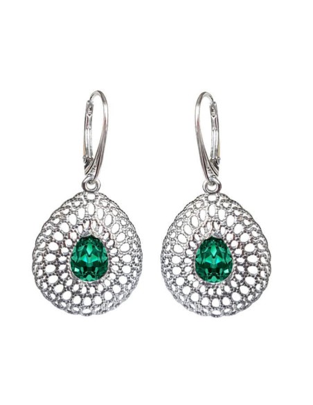 Swarovski K 2025 Silver Round Crystal Earrings
