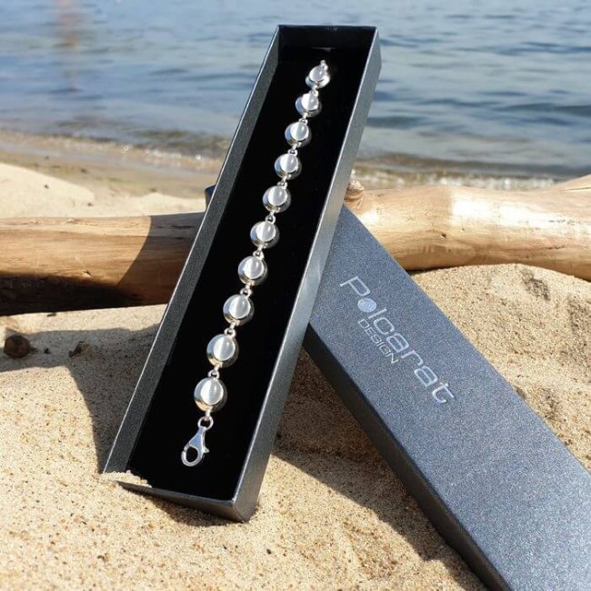 Srebrna bransoletka z bursztynem L2 585|Polcaratdesign.pl Biżuteria