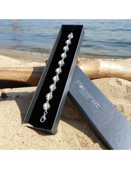 Srebrna bransoletka z bursztynem L2 585|Polcaratdesign.pl Biżuteria