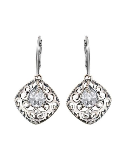 Silver earrings with zircons