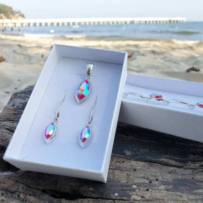 Silver rhodium-plated bracelet with Swarovski crystals L 2081